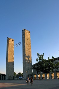 STADE OLYMPIQUE, OLYMPIASTADION CONSTRUIT POUR LES JEUX OLYMPIQUES DE 1936, ARCHITECTURE FASCISTE DE WERNER MARCH, BERLIN, ALLEMAGNE 