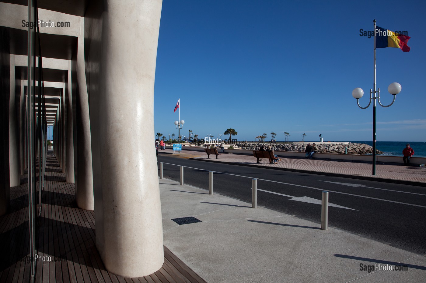 FACADE MODERNE DU MUSEE COCTEAU, MENTON, ALPES-MARITIMES (06), FRANCE 