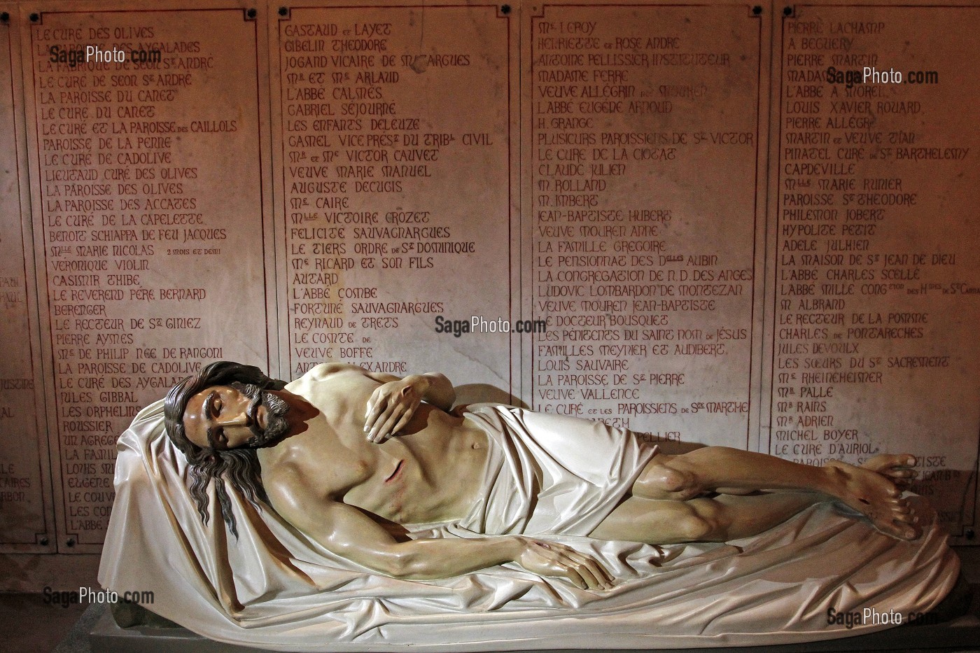 STATUE DE LA DEPOSITION DU CHRIST, BASILIQUE NOTRE-DAME DE LA GARDE APPELEE 'BONNE MERE', MARSEILLE, BOUCHES-DU-RHONE (13), FRANCE 