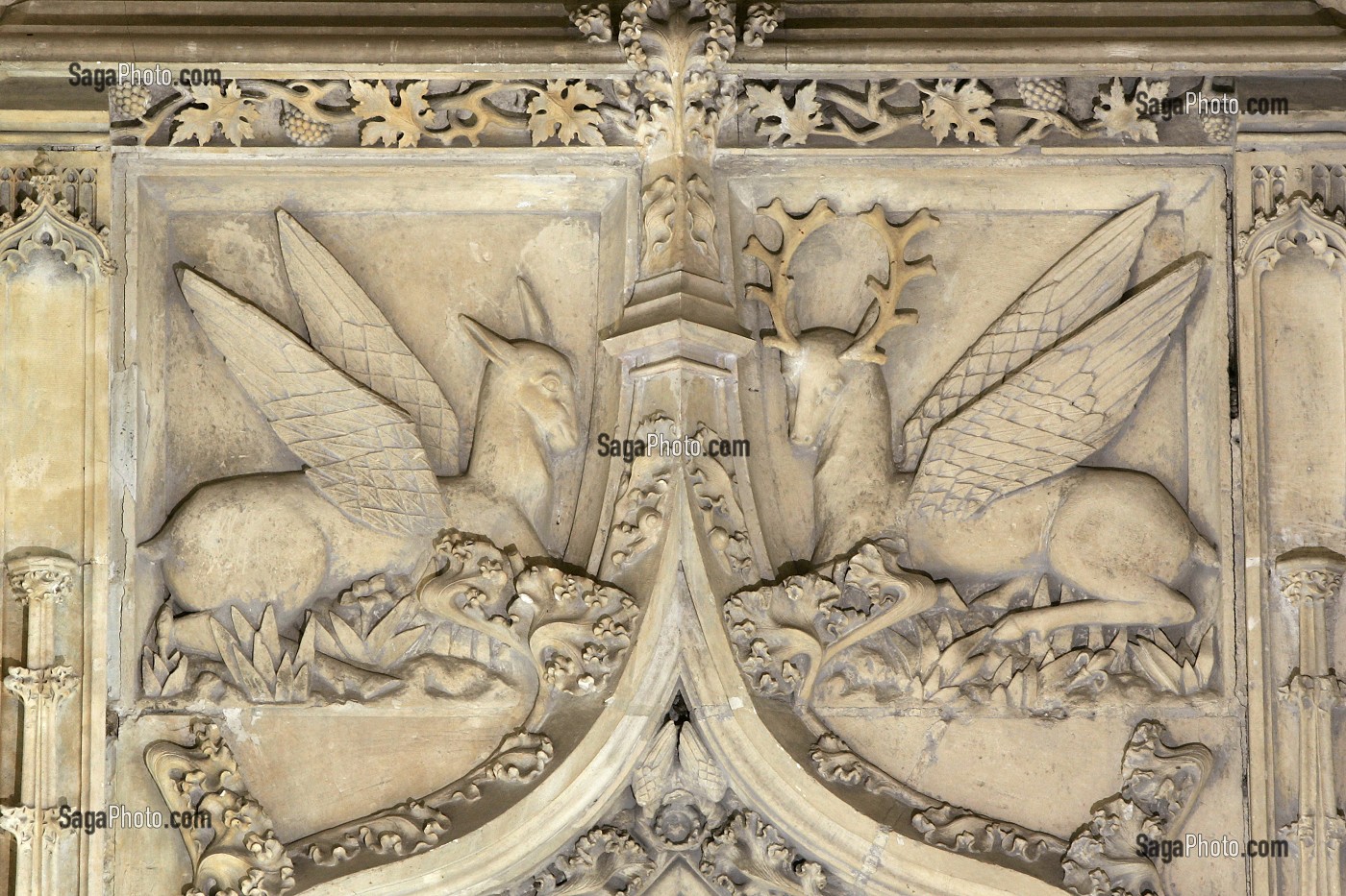 DETAIL GRANDE SALLE, PALAIS JACQUES COEUR, BOURGES, CHER (18), FRANCE 