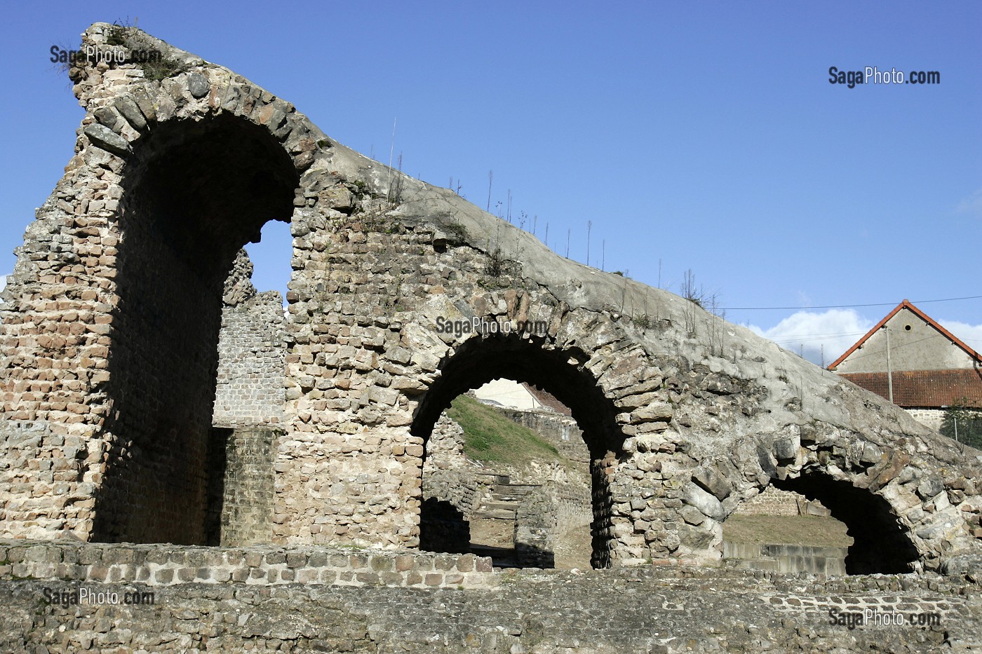 DETAIL D'UN THEATRE ANTIQUE, SITE GALLO-ROMAIN, DREVANT, CHER (18), FRANCE 