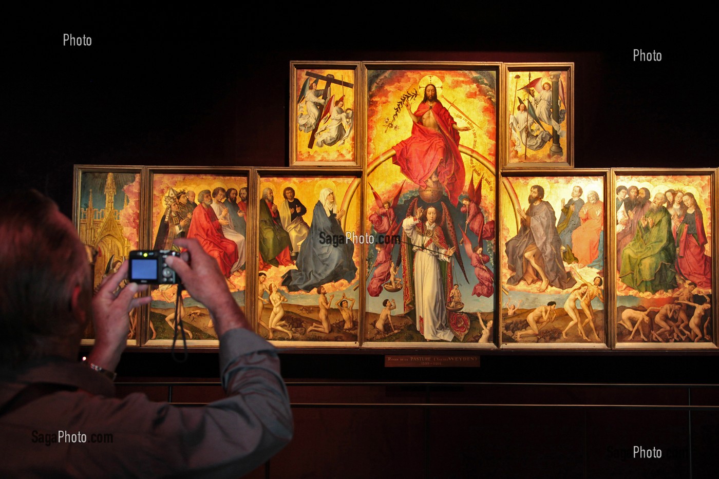 POLYPTYQUE DU JUGEMENT DERNIER, RETABLE DU XVEME SIECLE COMMANDE PAR NICOLAS ROLIN A L'ARTISTE FLAMMAND ROGIER VAN DER WEYDEN, HOTEL-DIEU, HOSPICES DE BEAUNE, BEAUNE, COTE D’OR (21), BOURGOGNE, FRANCE 