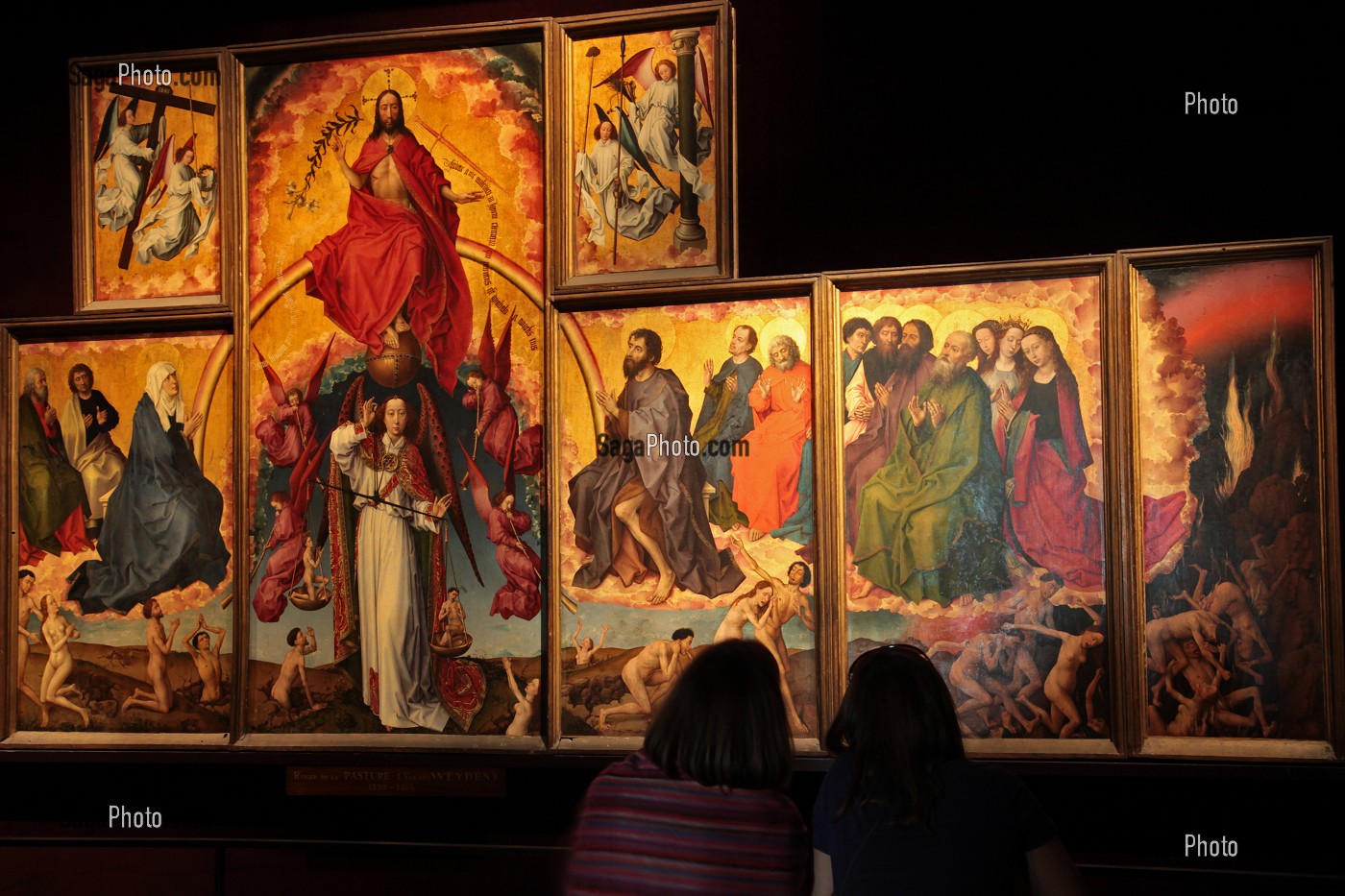 POLYPTYQUE DU JUGEMENT DERNIER, RETABLE DU XVEME SIECLE COMMANDE PAR NICOLAS ROLIN A L'ARTISTE FLAMMAND ROGIER VAN DER WEYDEN, HOTEL-DIEU, HOSPICES DE BEAUNE, BEAUNE, COTE D’OR (21), BOURGOGNE, FRANCE 