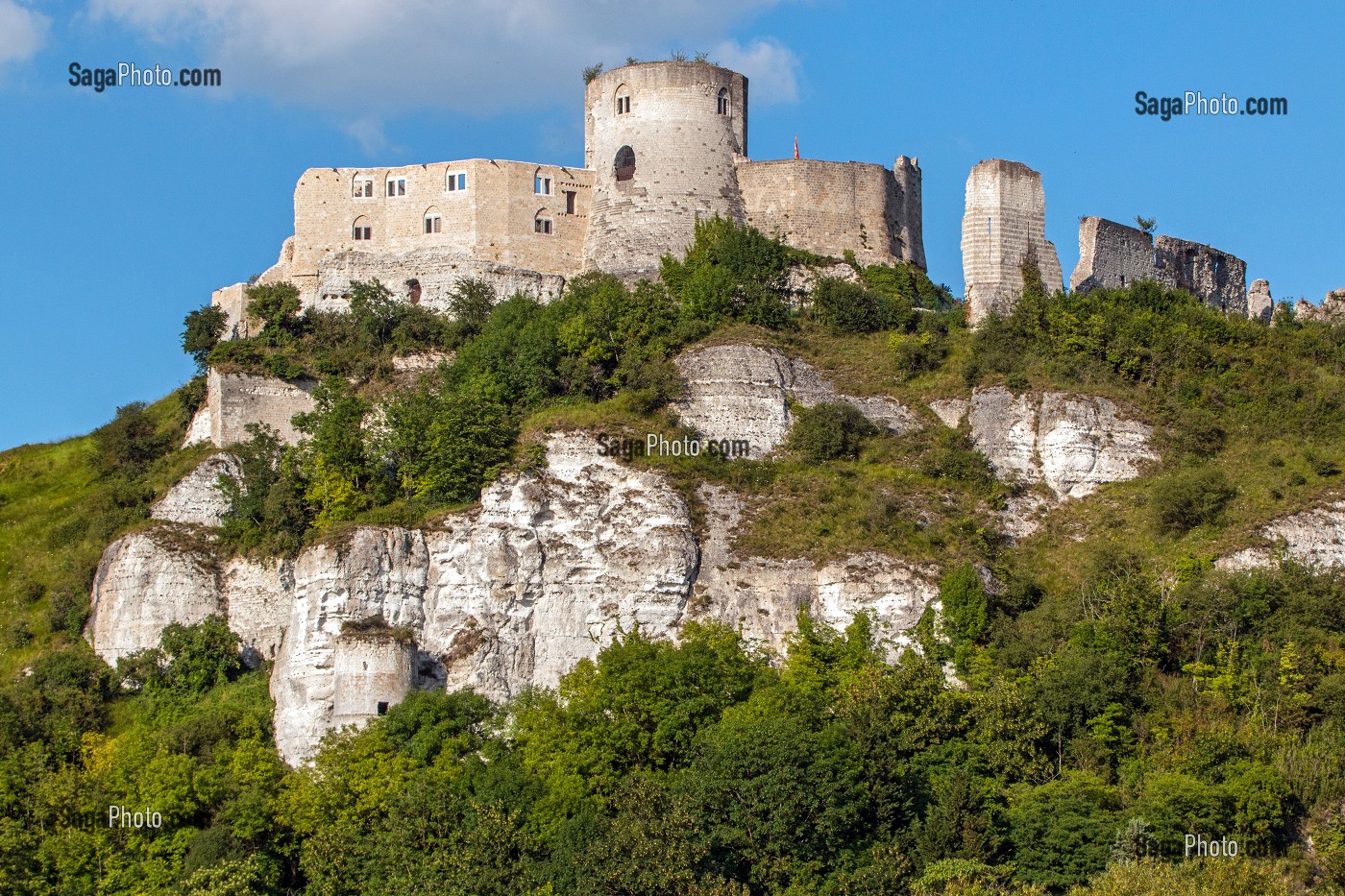 FORTERESSE MEDIEVALE DE CHATEAU GAILLARD EDIFIE PAR LE ROI D'ANGLETERRE RICHARD COEUR DE LION EN 1198, LES ANDELYS, EURE (27), NORMANDIE, FRANCE 