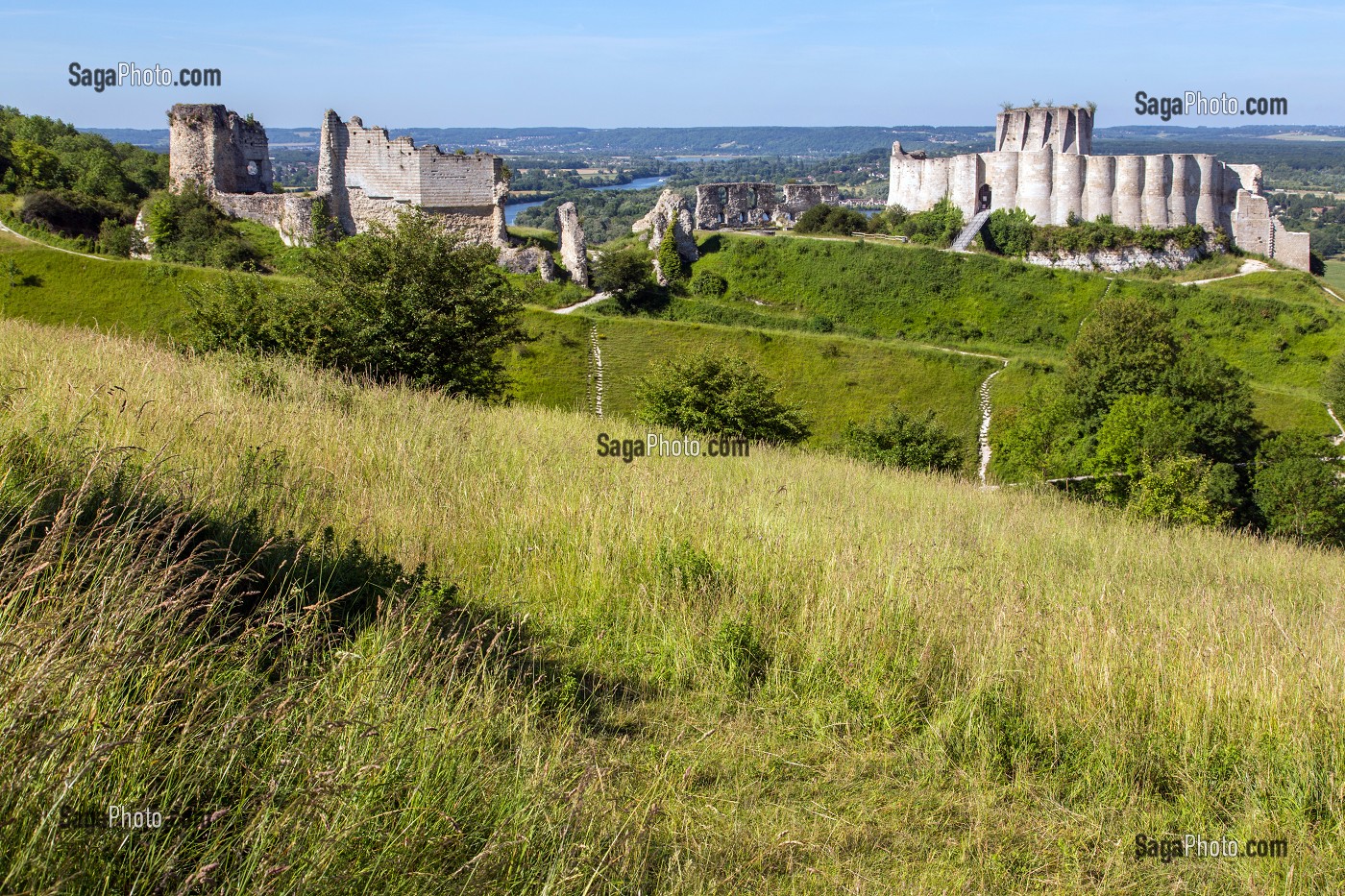 FORTERESSE MEDIEVALE DE CHATEAU GAILLARD EDIFIE PAR LE ROI D'ANGLETERRE RICHARD COEUR DE LION EN 1198, LES ANDELYS, EURE (27), NORMANDIE, FRANCE 