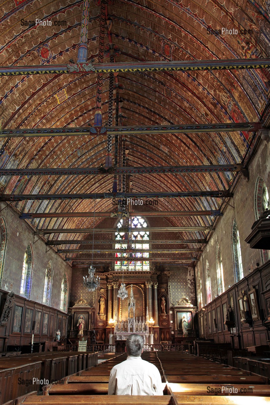 PLAFOND POLYCHROME DE L'EGLISE D'ILLIERS-COMBRAY, EURE-ET-LOIR, FRANCE