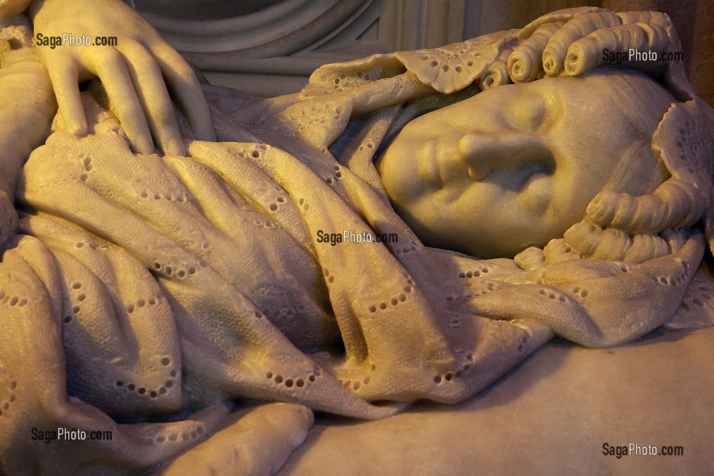 GISANT DE MADAME ADELAIDE, SOEUR DU ROI, CHAPELLE ROYALE SAINT-LOUIS DE DREUX, MAUSOLEE DU ROI LOUIS-PHILIPPE ET SEPULTURES DE LA FAMILLE D'ORLEANS, EURE-ET-LOIR (28), FRANCE 