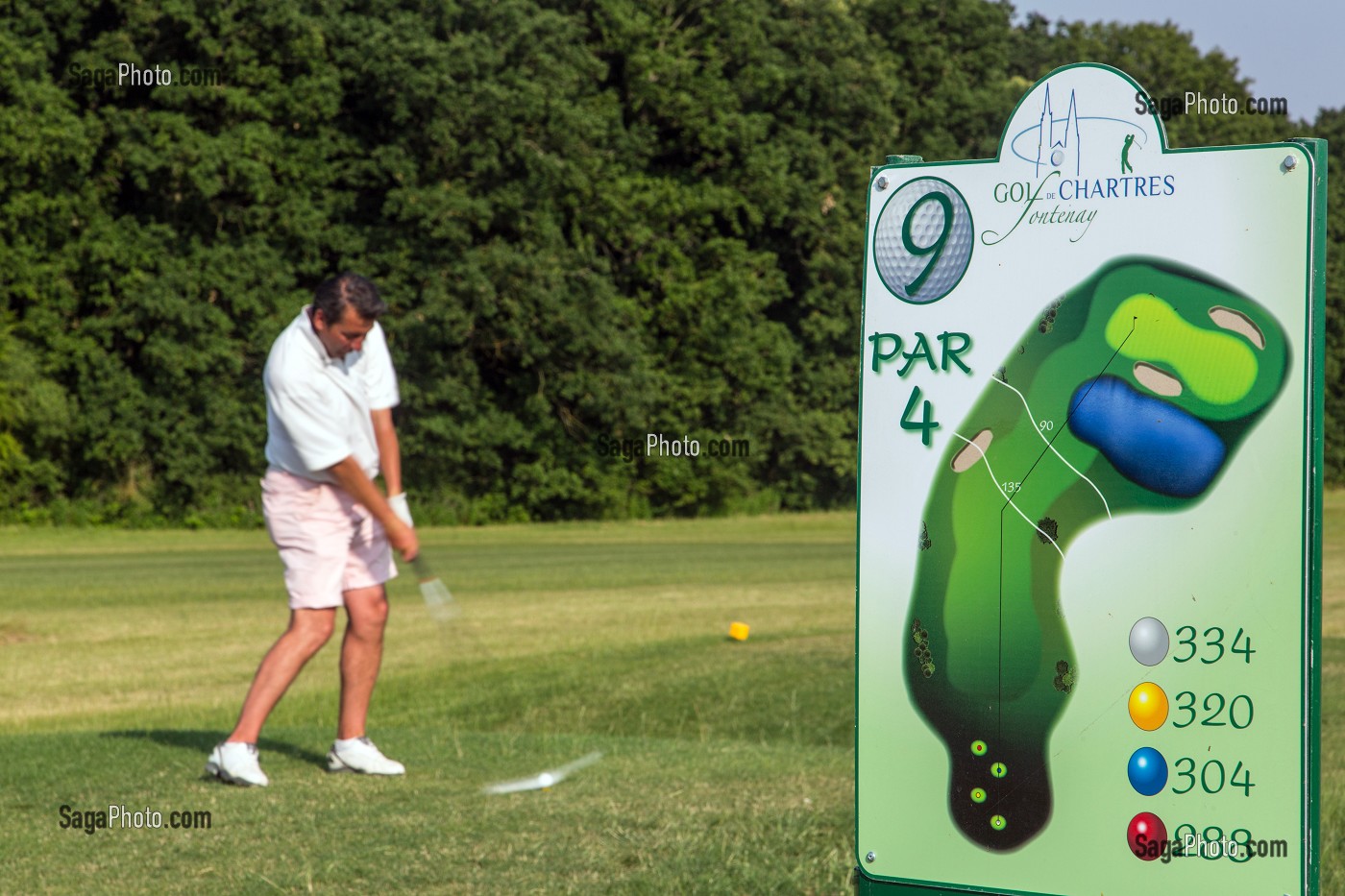 PARCOURS DE NUMERO, PAR 4, GOLF DE CHARTRES, FONTENAY-SUR-EURE, EURE-ET-LOIR (28), FRANCE 