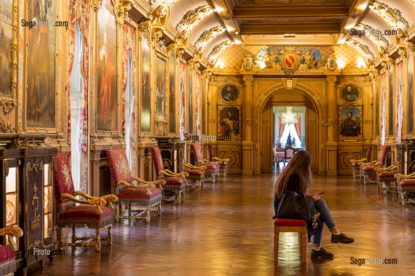 LA GRANDE GALERIE, CHATEAU DE MAINTENON, EURE-ET-LOIR, FRANCE 