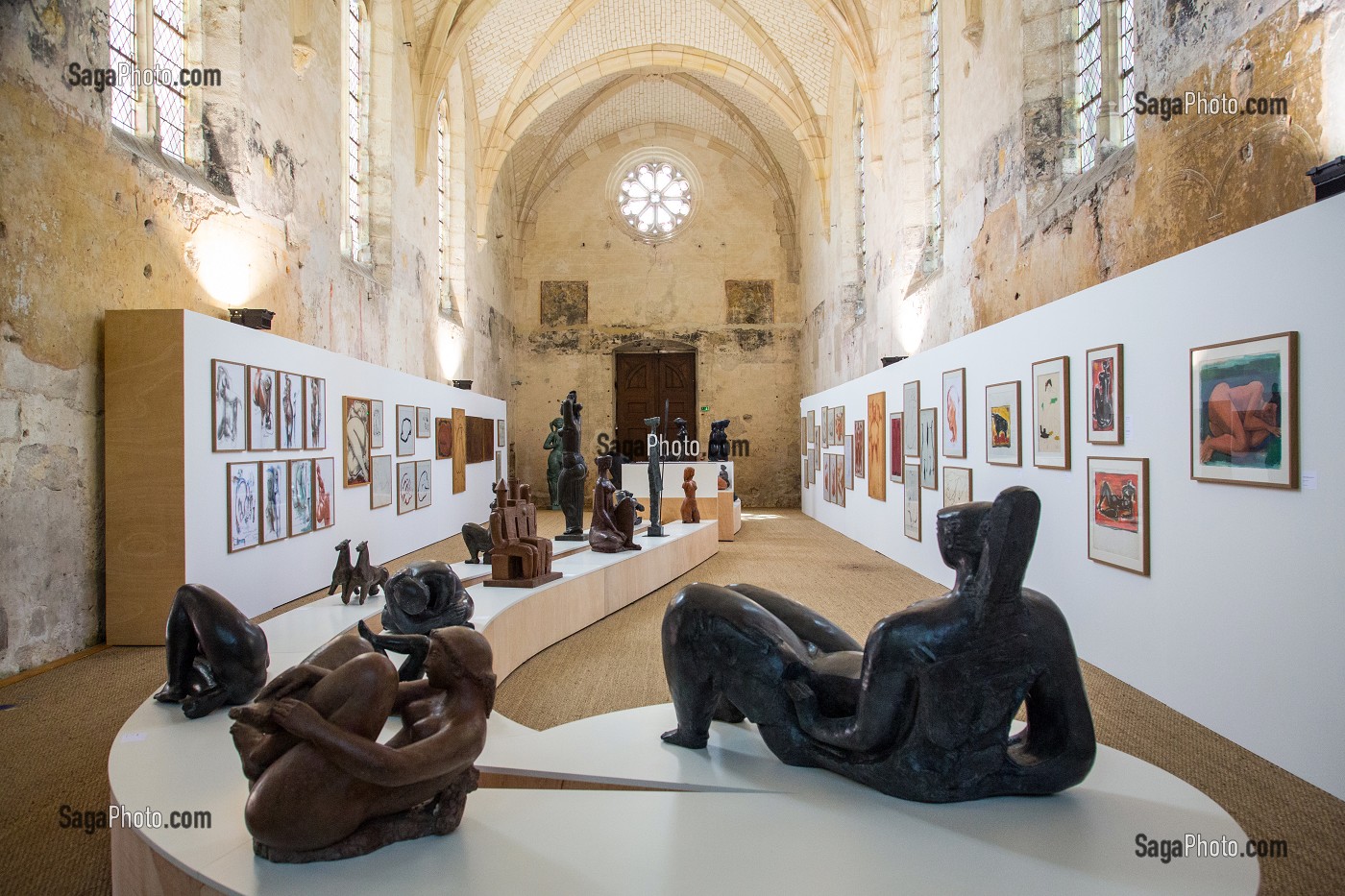 EXPOSITION DE L'ARTISTE SCULPTEUR ANTONIUCCI VOLTI (1915-1989), ANCIENNE EGLISE SAINT-NICOLAS, CHATEAU DE MAINTENON (28), FRANCE 