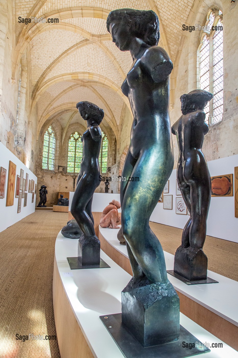 EXPOSITION DE L'ARTISTE SCULPTEUR ANTONIUCCI VOLTI (1915-1989), ANCIENNE EGLISE SAINT-NICOLAS, CHATEAU DE MAINTENON (28), FRANCE 