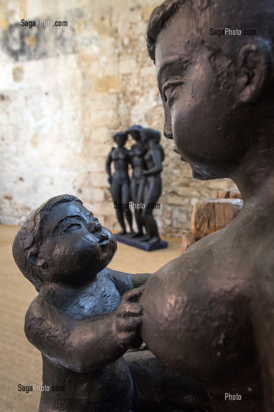 EXPOSITION DE L'ARTISTE SCULPTEUR ANTONIUCCI VOLTI (1915-1989), ANCIENNE EGLISE SAINT-NICOLAS, CHATEAU DE MAINTENON (28), FRANCE 