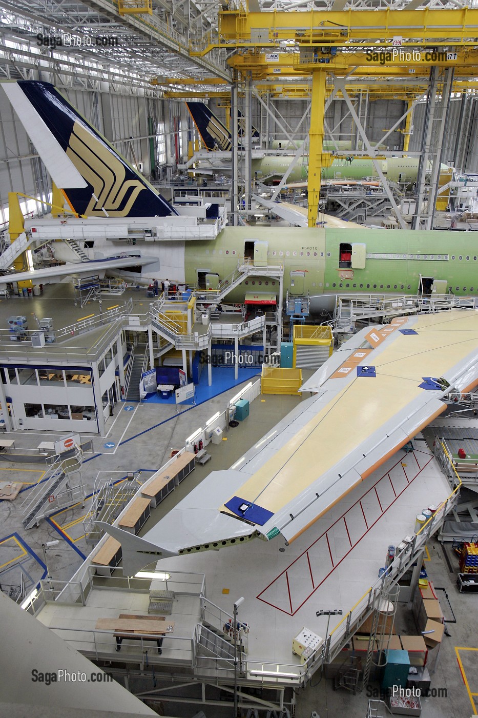 VISITE DE L'USINE D'ASSEMBLAGE DE L'AIRBUS A380 A L'AEROSPATIALE DE TOULOUSE, HAUTE-GARONNE (31), FRANCE 