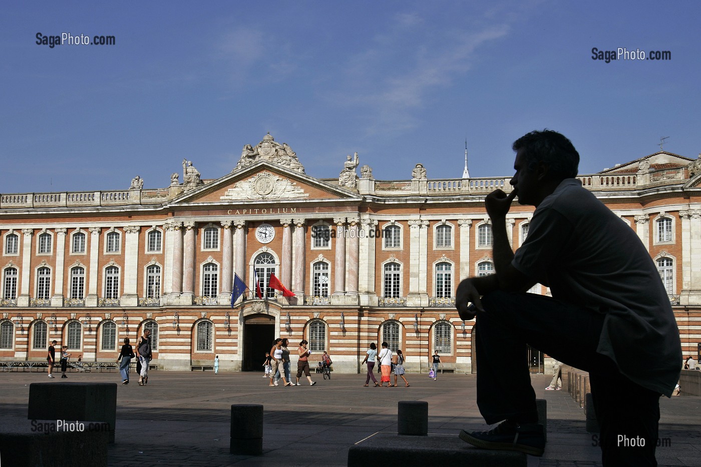 FACADE DE L'HOTEL DE VILLE, PLACE DU CAPITOLE, TOULOUSE, HAUTE-GARONNE (31), FRANCE 