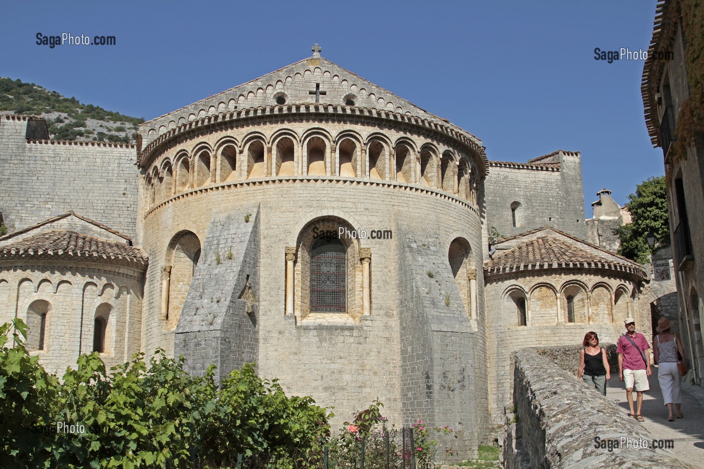 ABBAYE DE GELLONE, SAINT GUILHEM LE DESERT (34), VILLAGE MEDIEVAL, ETAPE DU PELERINAGE DE SAINT JACQUES DE COMPOSTELLE, LABELISE PLUS BEAU VILLAGE DE FRANCE 
