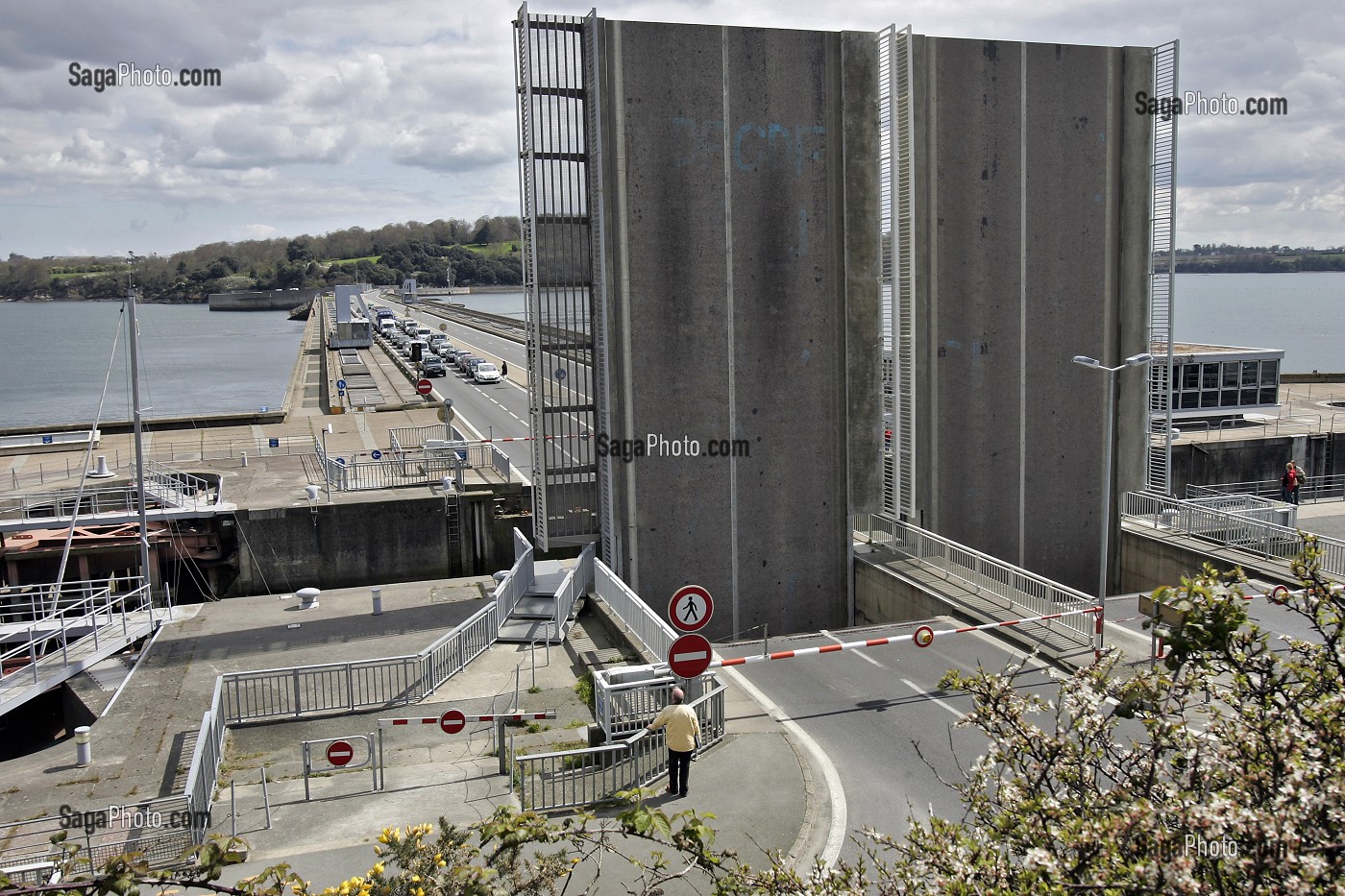 PONT DE L'USINE MAREMOTRICE ET BARRAGE DE LA RANCE, DINARD, ILLE-ET-VILAINE (35), FRANCE 