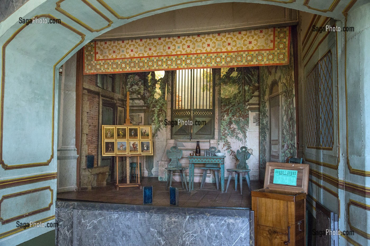 LE THEATRE, SALLE DE SPECTACLE DE 50 PERSONNES, DOMAINE GEORGE SAND, LA VALLEE NOIRE ET LE ROMANTISME DE GEORGE SAND DANS LE BERRY, NOHANT-VIC (36), FRANCE 