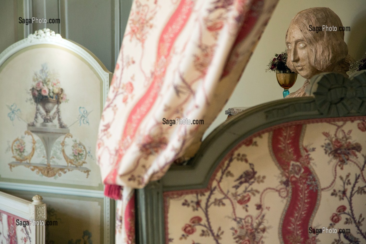 CHAMBRE D'AURORE DE SAXE, DOMAINE GEORGE SAND, LA VALLEE NOIRE ET LE ROMANTISME DE GEORGE SAND DANS LE BERRY, NOHANT-VIC (36), FRANCE 