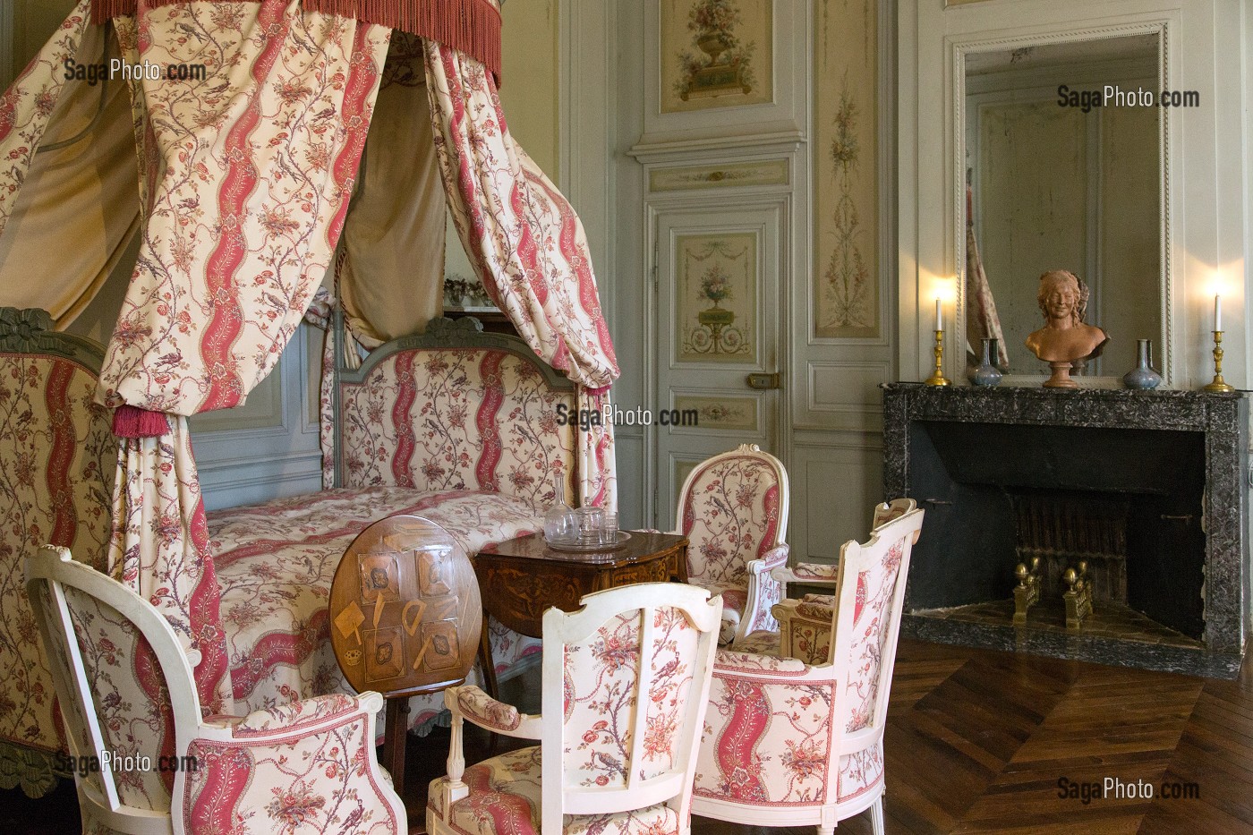 CHAMBRE D'AURORE DE SAXE, DOMAINE GEORGE SAND, LA VALLEE NOIRE ET LE ROMANTISME DE GEORGE SAND DANS LE BERRY, NOHANT-VIC (36), FRANCE 