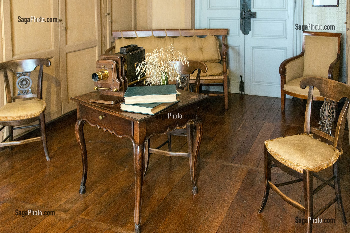ANCIENNE CHAMBRE DE FREDERIC CHOPIN, DOMAINE GEORGE SAND, LA VALLEE NOIRE ET LE ROMANTISME DE GEORGE SAND DANS LE BERRY, NOHANT-VIC (36), FRANCE 