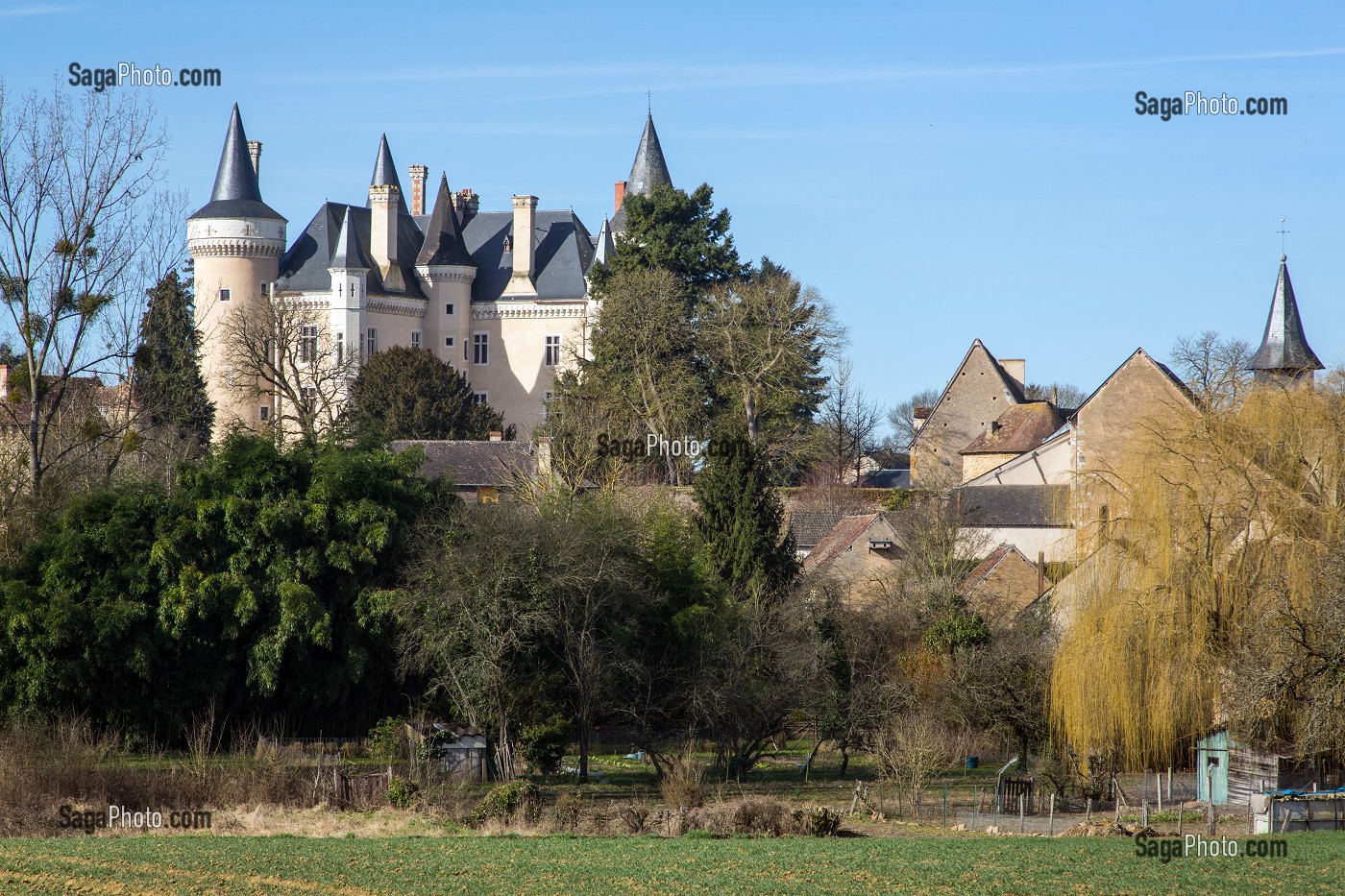 LE CHATEAU SAINT-CHARTIER, DECOR DU ROMAN 'LES MAITRES SONNEURS' DE GEORGE SAND, LA VALLEE NOIRE DANS LE BERRY (36), FRANCE 