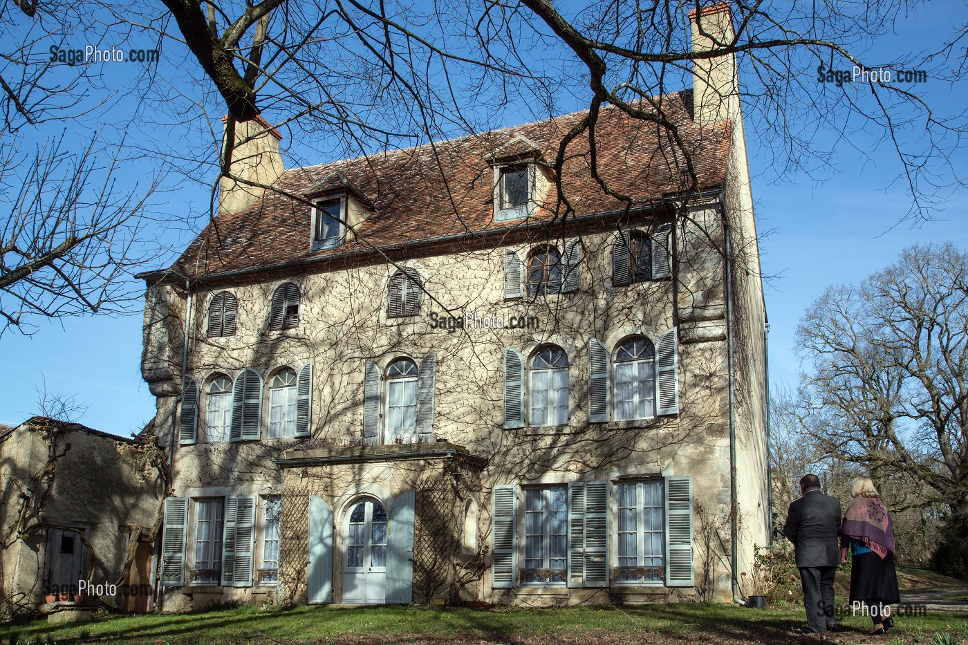 LE CHATEAU DU PETIT COUDRAY, ANCIENNE MAISON DES ROBIN-DUVERNET OU GEORGE SAND RENCONTRE JULES SANDEAU, VERNEUIL-SUR-IGNERAIE, LA VALLEE NOIRE DE GEORGE SAND DANS LE BERRY (36), FRANCE 