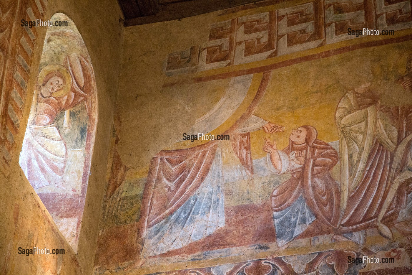 LES FRESQUES RELIGIEUSES DE L'EGLISE SAINT-MARTIN DE VIC, CLASSEES EN 1850 GRACE A L'INTERVENTION DE GEORGE SAND, LE ROMANTISME DE LA VALLEE NOIRE DE GEORGE SAND DANS LE BERRY (36), FRANCE 