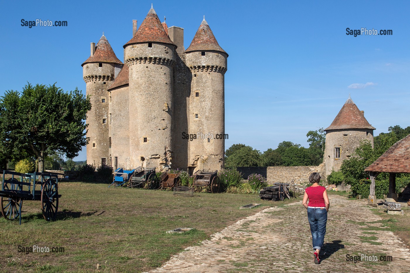 CHATEAU DE SARZAY, ANCIENNE FORTERESSE FEODALE DES 14 ET 15 EME SIECLE, LA VALLEE NOIRE DE GEORGE SAND DANS LE BERRY (36), FRANCE 