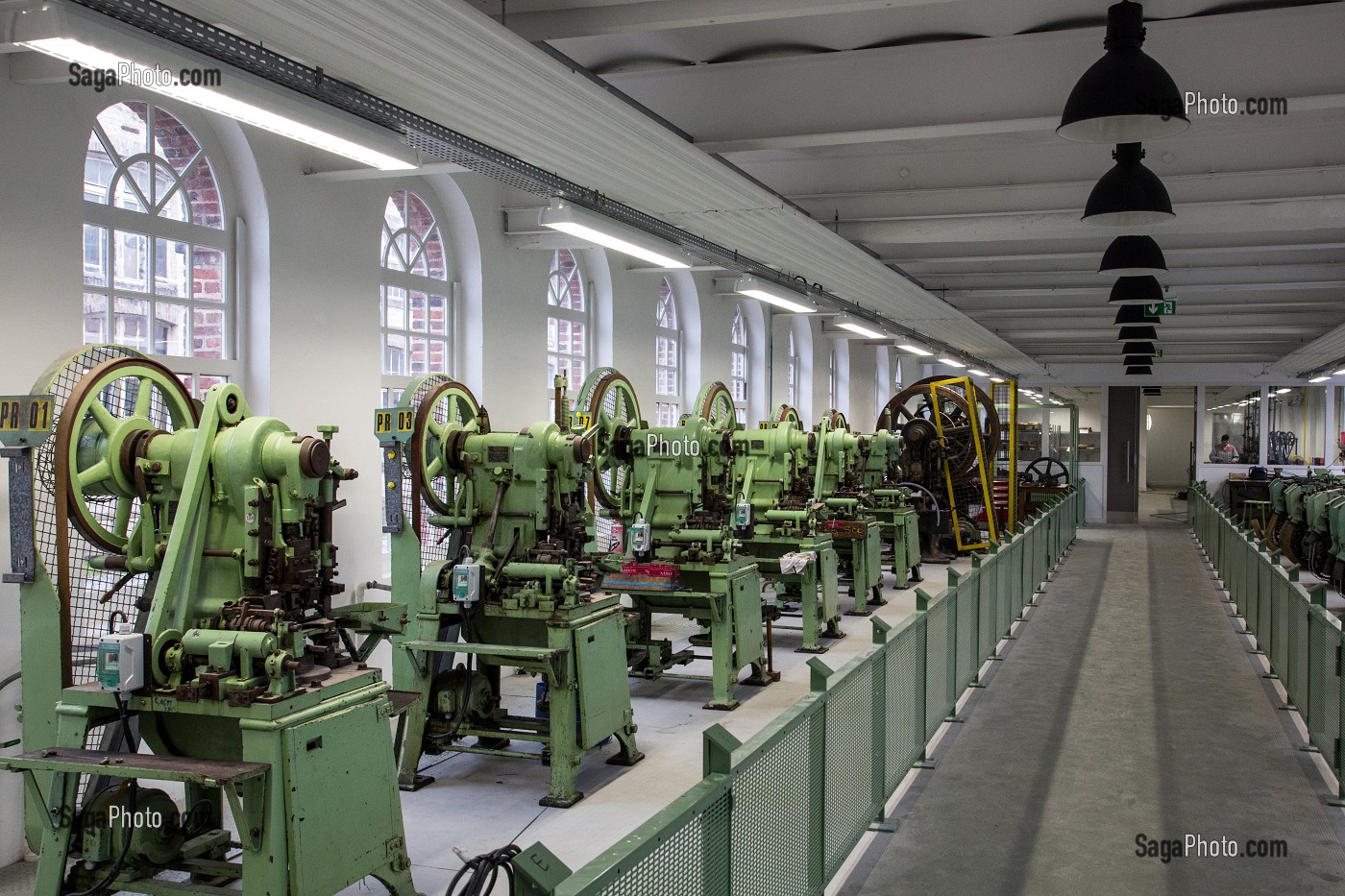 LES ATELIERS DE L'USINE DE LA MANUFACTURE BOHIN, CONSERVATOIRE VIVANT DE L'AIGUILLE ET DE L'EPINGLE, SAINT-SULPICE-SUR-RISLE, ORNE (61), FRANCE 