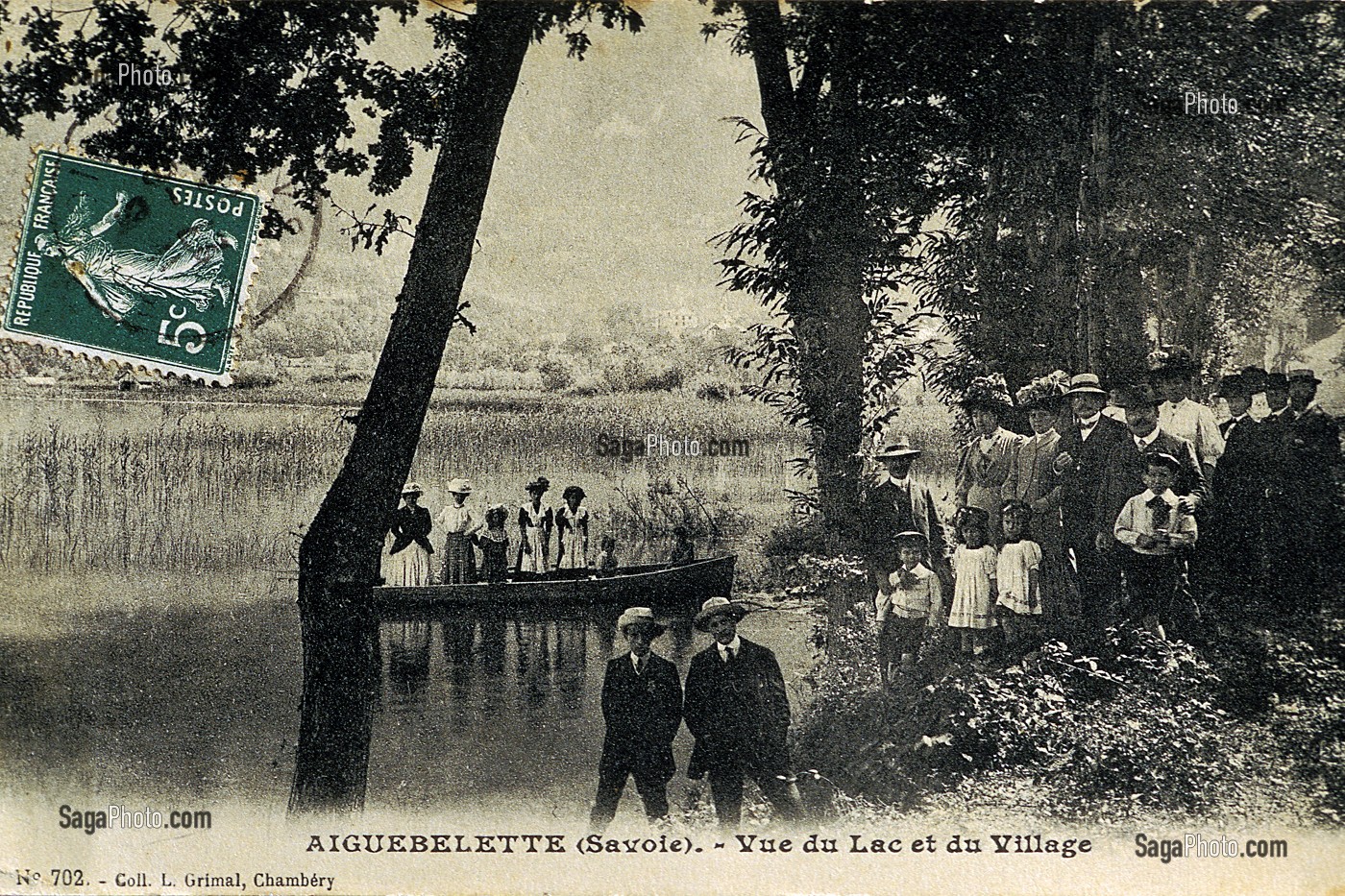 CARTE POSTALE DU LAC AU DEBUT DU SIECLE DERNIER, (ENVIRON 1910), LAC D'AIGUEBELETTE, SAVOIE (73), FRANCE 