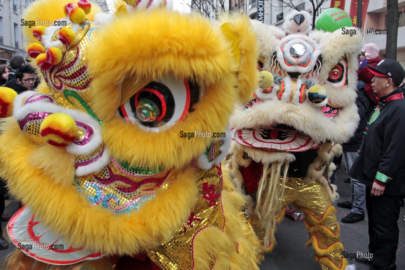DEFILE DES DRAGONS POUR LE NOUVEL AN CHINOIS, FETE DE LA BONNE ANNEE, 13 EME ARRONDISSEMENT, PARIS (75), FRANCE 