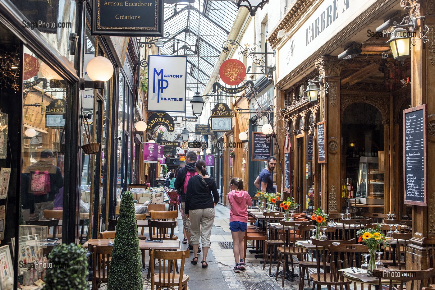 PASSAGE DES PANORAMAS, GALERIE COUVERTE, SITUEE ENTRE LA RUE SAINT-MARC ET LE BOULEVARD MONTMARTRE, PARIS (75), FRANCE 
