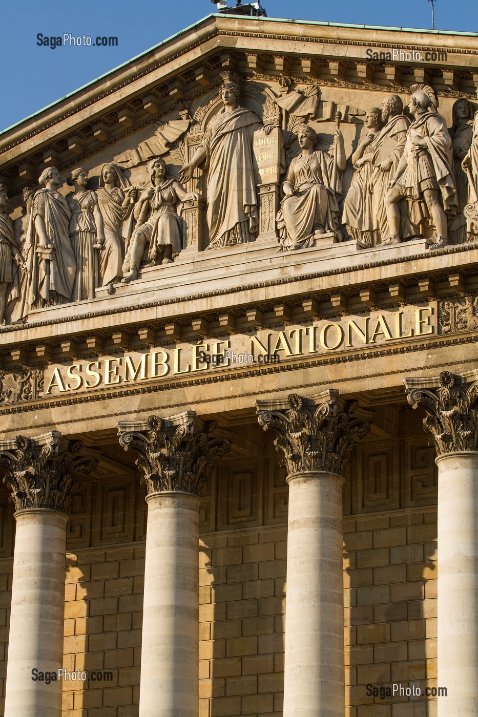 FRONTON, ASSEMBLEE NATIONALE, PALAIS BOURBON, CHAMBRE DES DEPUTES, 7 EME ARRONDISSEMENT, PARIS, FRANCE 