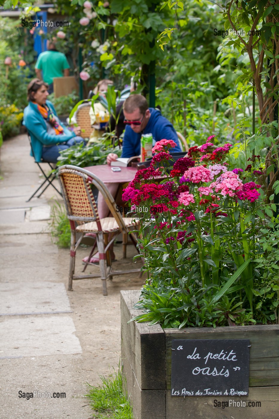 LES JARDINS DU RUISSEAU, JARDIN PARTAGE ASSOCIATIF, SUR LE SITE DE LA GARE ORNANO, PETITE CEINTURE, 18 EME ARRONDISSEMENT (75), FRANCE 