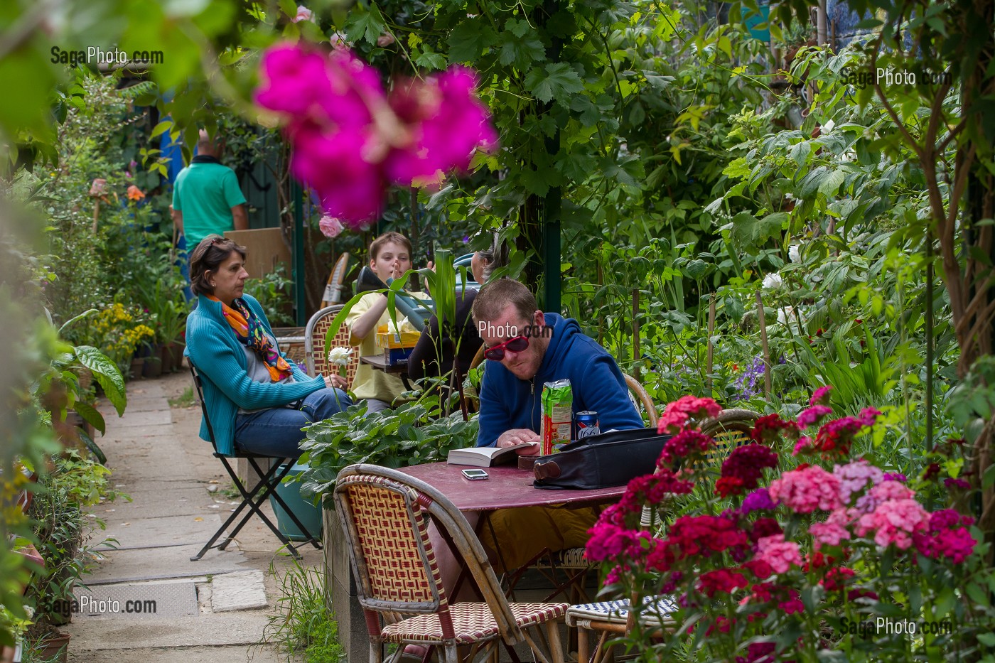 LES JARDINS DU RUISSEAU, JARDIN PARTAGE ASSOCIATIF, SUR LE SITE DE LA GARE ORNANO, PETITE CEINTURE, 18 EME ARRONDISSEMENT (75), FRANCE 