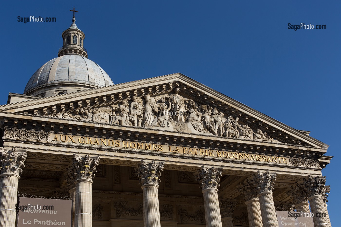LE PANTHEON, SITUE PLACE DU PANTHEON SUR LA MONTAGNE SAINTE-GENEVIEVE, AU COEUR DU QUARTIER LATIN. IL A POUR VOCATION D'HONORER DES PERSONNALITES ILLUSTRES AYANT MARQUE L'HISTOIRE DE FRANCE, 5EME ARRONDISSEMENT, PARIS (75), FRANCE 