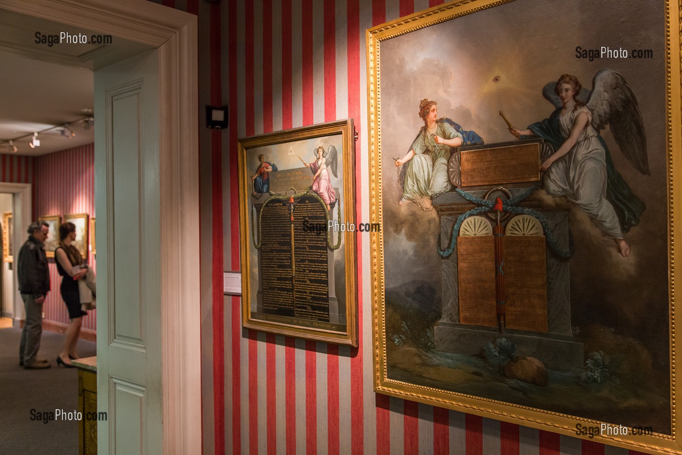 LA DECLARATION DES DROITS DE L'HOMME ET DU CITOYEN PAR JEAN-JACQUES-FRANCOIS LE BARBIER, DON DE GEORGES CLEMENCEAU, MUSEE CARNAVALET, HOTEL LE PELETIER DE SAINT FARGEAU, 3EME ARRONDISSEMENT, PARIS (75), ILE-DE-FRANCE, FRANCE 