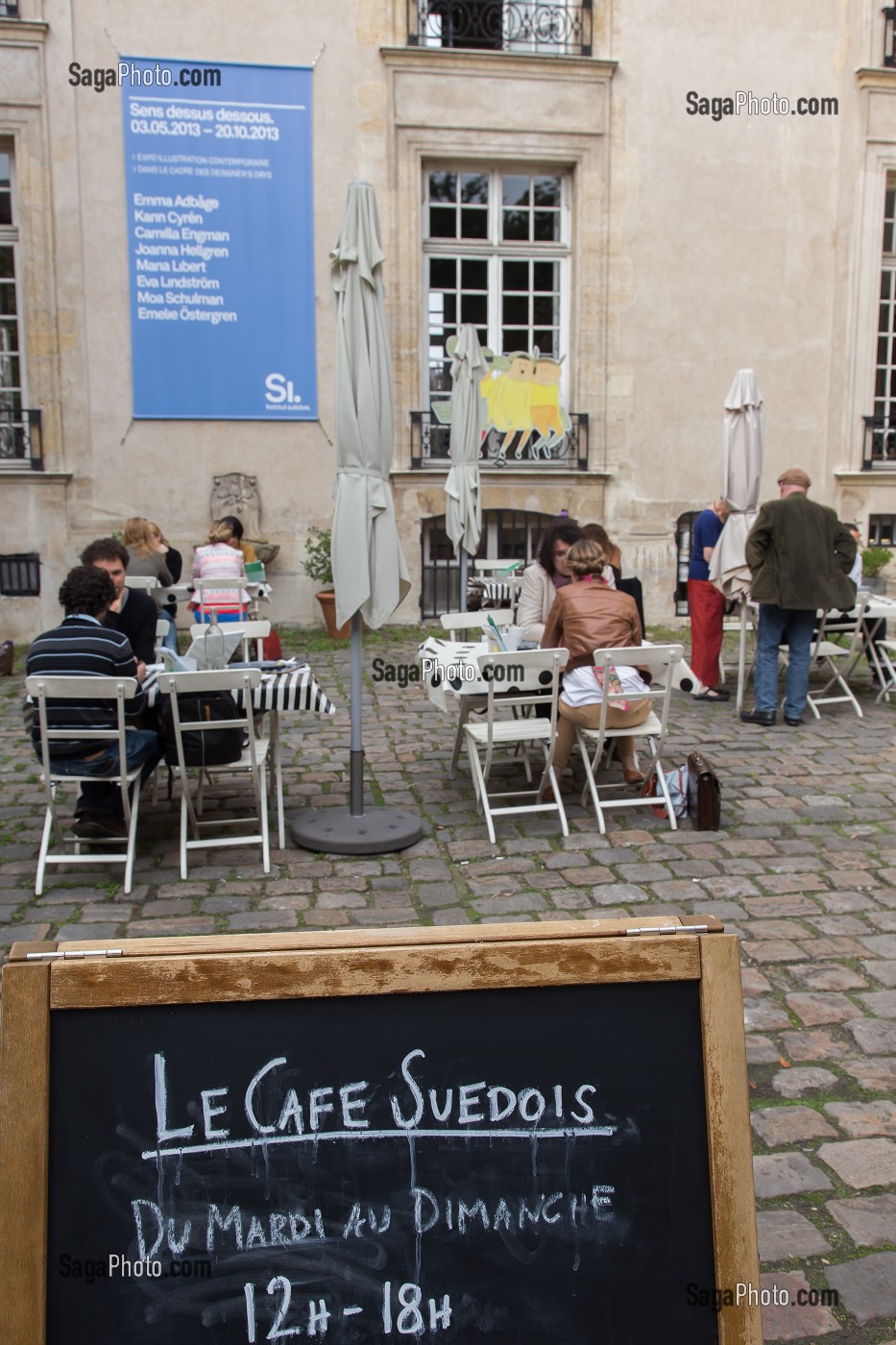 LE CAFE SUEDOIS, COUR INTERIEURE DE L'INSTITUT SUEDOIS, RUE PAYENNE, 3EME ARRONDISSEMENT, PARIS (75), ILE-DE-FRANCE, FRANCE 