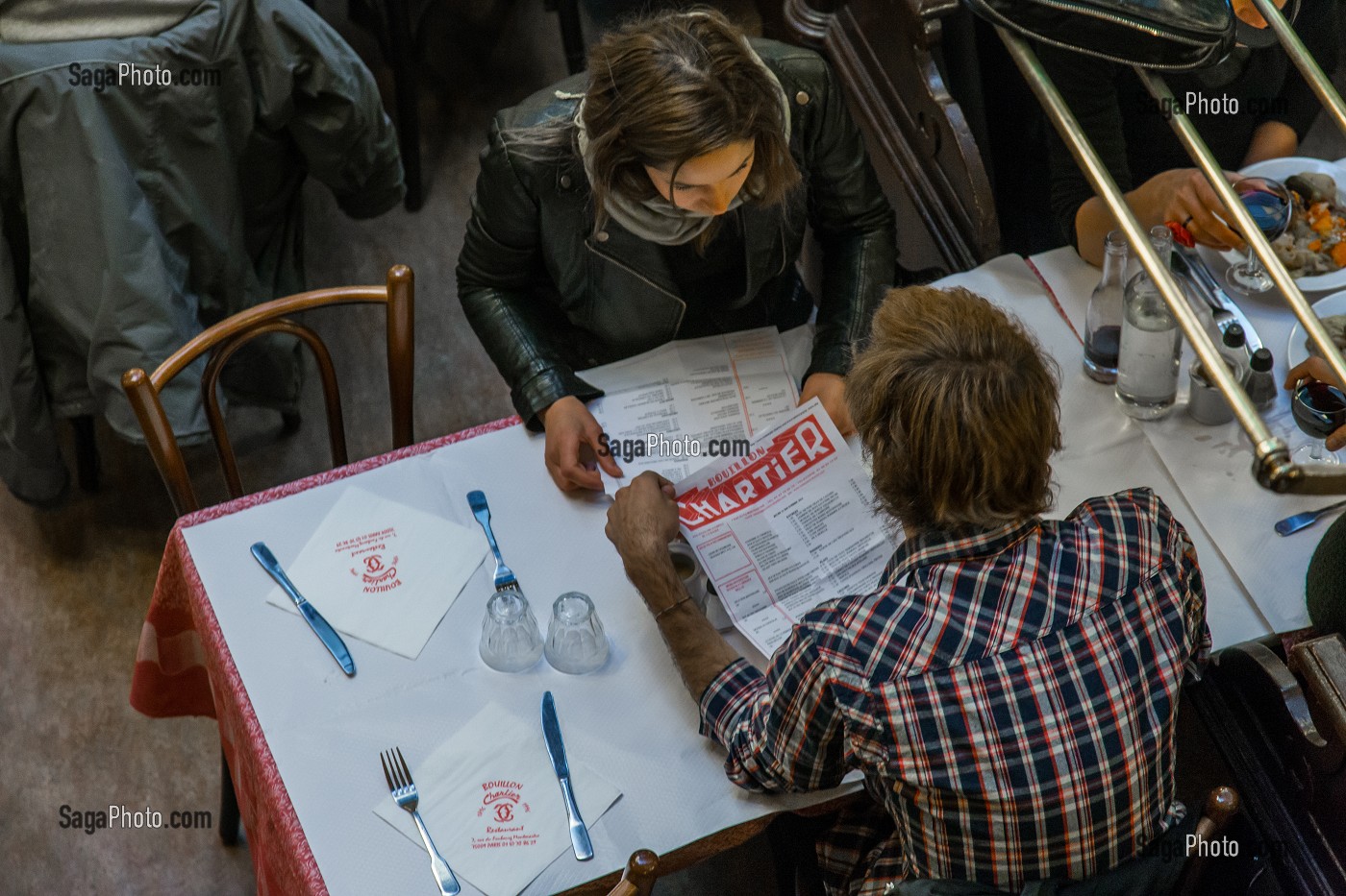 LA BRASSERIE CHARTIER, VIEUX RESTAURANT TRADITIONNEL DATANT DU 19 EME SIECLE QUI PROPOSE UNE CARTE BON MARCHE RUE DU FAUBOURG MONTMARTRE, 9 EME ARRONDISSEMENT, PARIS (75), ILE-DE-FRANCE, FRANCE 