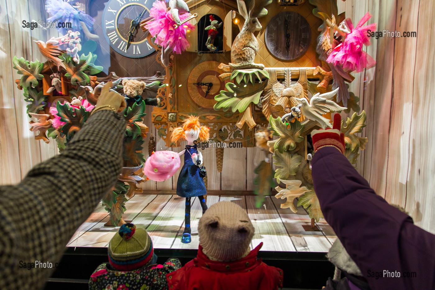 VITRINES DE NOEL DES GRANDS MAGASINS, PRINTEMPS-HAUSSMANN, 9 EME ARRONDISSEMENT, PARIS (75), ILE-DE-FRANCE, FRANCE 