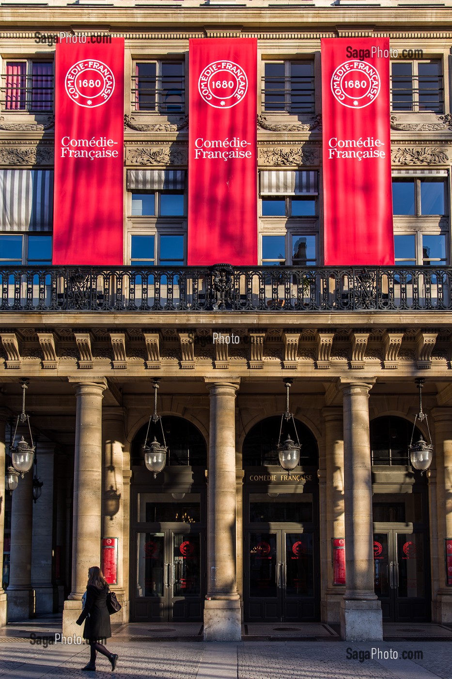 LA COMEDIE FRANCAISE SURNOMMEE LE FRANCAIS, FONDEE EN 1680, SITUEE AU COEUR DU PALAIS-ROYAL DANS LE 1ER ARRONDISSEMENT, (75) PARIS, ILE-DE-FRANCE, FRANCE 