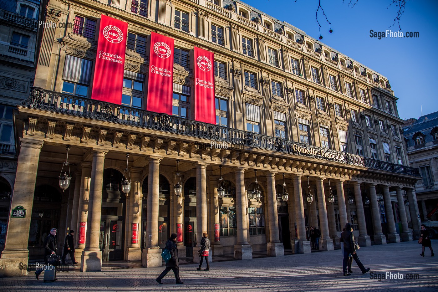 LA COMEDIE FRANCAISE SURNOMMEE LE FRANCAIS, FONDEE EN 1680, SITUEE AU COEUR DU PALAIS-ROYAL DANS LE 1ER ARRONDISSEMENT, (75) PARIS, ILE-DE-FRANCE, FRANCE 