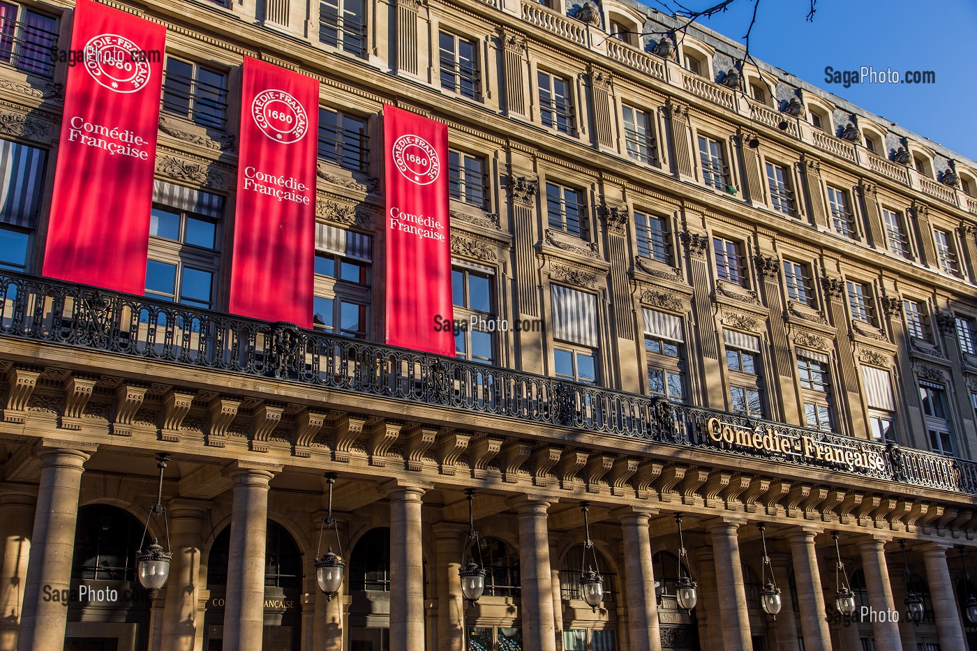 LA COMEDIE FRANCAISE SURNOMMEE LE FRANCAIS, FONDEE EN 1680, SITUEE AU COEUR DU PALAIS-ROYAL DANS LE 1ER ARRONDISSEMENT, (75) PARIS, ILE-DE-FRANCE, FRANCE 