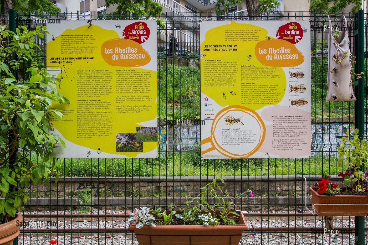 LES JARDINS DU RUISSEAU, JARDIN PARTAGE ASSOCIATIF, SUR LE SITE DE LA GARE ORNANO, PETITE CEINTURE, 18 EME ARRONDISSEMENT (75), FRANCE 