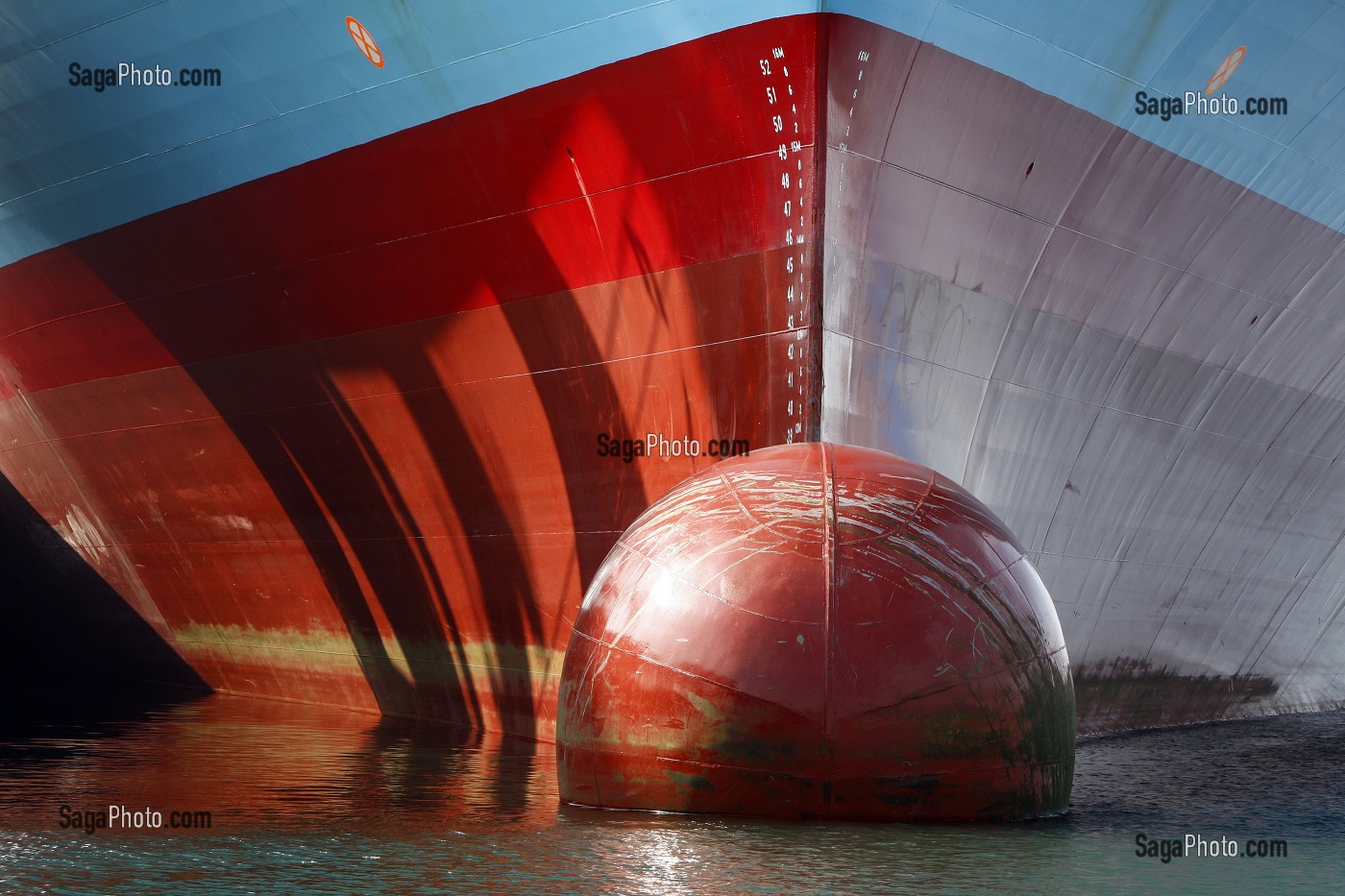 BULBE DE L'ETRAVE D'UN NAVIRE, PORT DE COMMERCE, LE HAVRE, SEINE-MARITIME (76), NORMANDIE, FRANCE