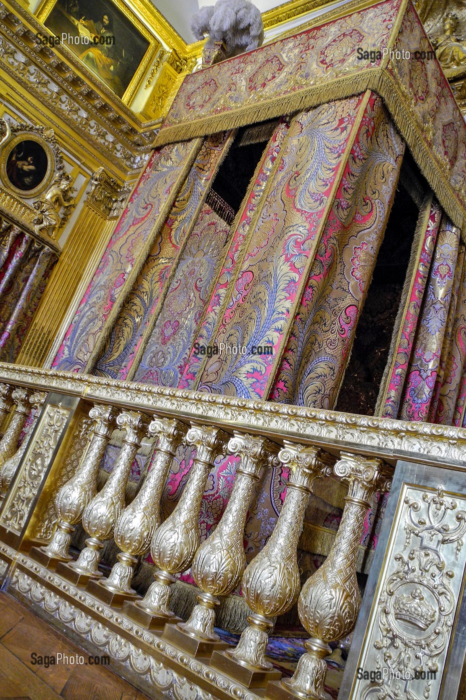 CHAMBRE DU ROI, CHATEAU DE VERSAILLES, EDIFIE AU 17EME SIECLE POUR LOUIS XIV, LE ROI SOLEIL, YVELINES (78), ILE-DE-FRANCE, FRANCE 