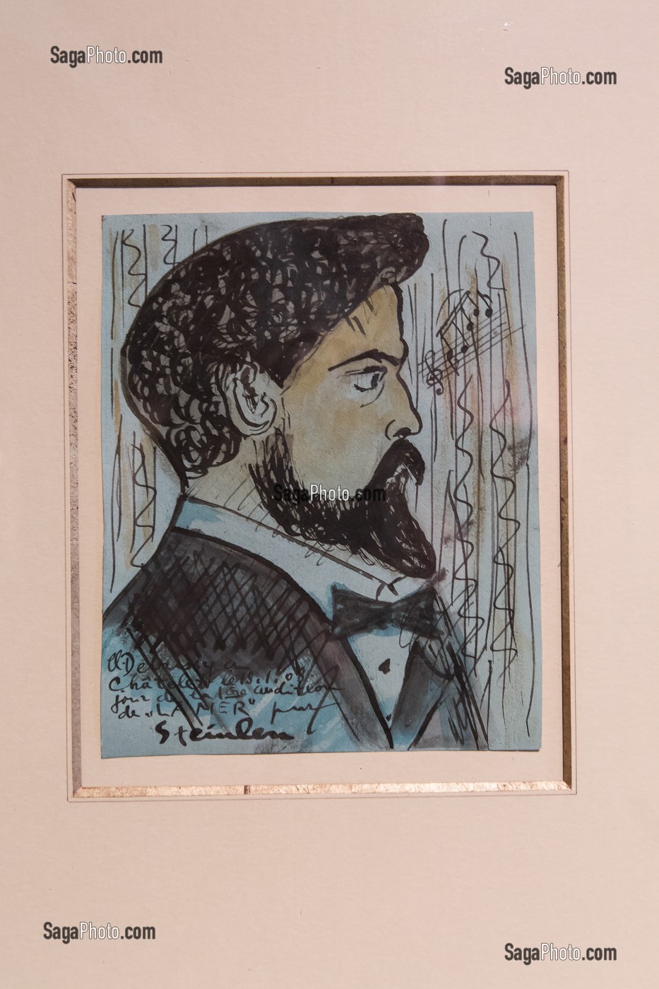 LE JOUR NI L' HEURE 9415, PORTRAIT DE CLAUDE DEBUSSY (1862-1918), COMPOSITEUR FRANCAIS, PAR THEOPHILE ALEXANDRE STEINLEIN, MUSEE CLAUDE DEBUSSY INSTALLE DANS SA MAISON NATALE, SAINT-GERMAIN-EN-LAYE, YVELINES (78), FRANCE 