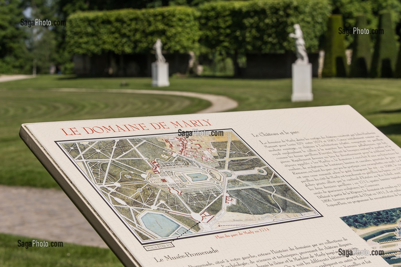 PLAN DU DOMAINE NATIONAL DE MARLY-LE-ROI, PARC ROYAL SERVANT DE LIEU DE VILLEGIATURE A LOUIS XIV, MARLY-LE-ROI, YVELINES (78), FRANCE 