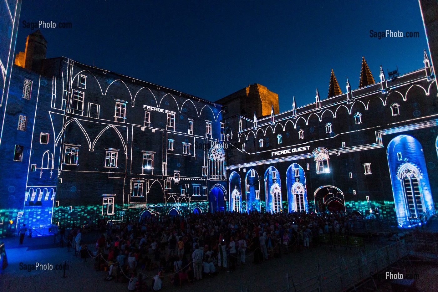 LES LUMINESSENCES D'AVIGNON, PALAIS DES PAPES, VILLE D'AVIGNON APPELEE CITE DES PAPES ET CLASSEE AU PATRIMOINE MONDIAL DE L'UNESCO, VAUCLUSE (84), FRANCE 