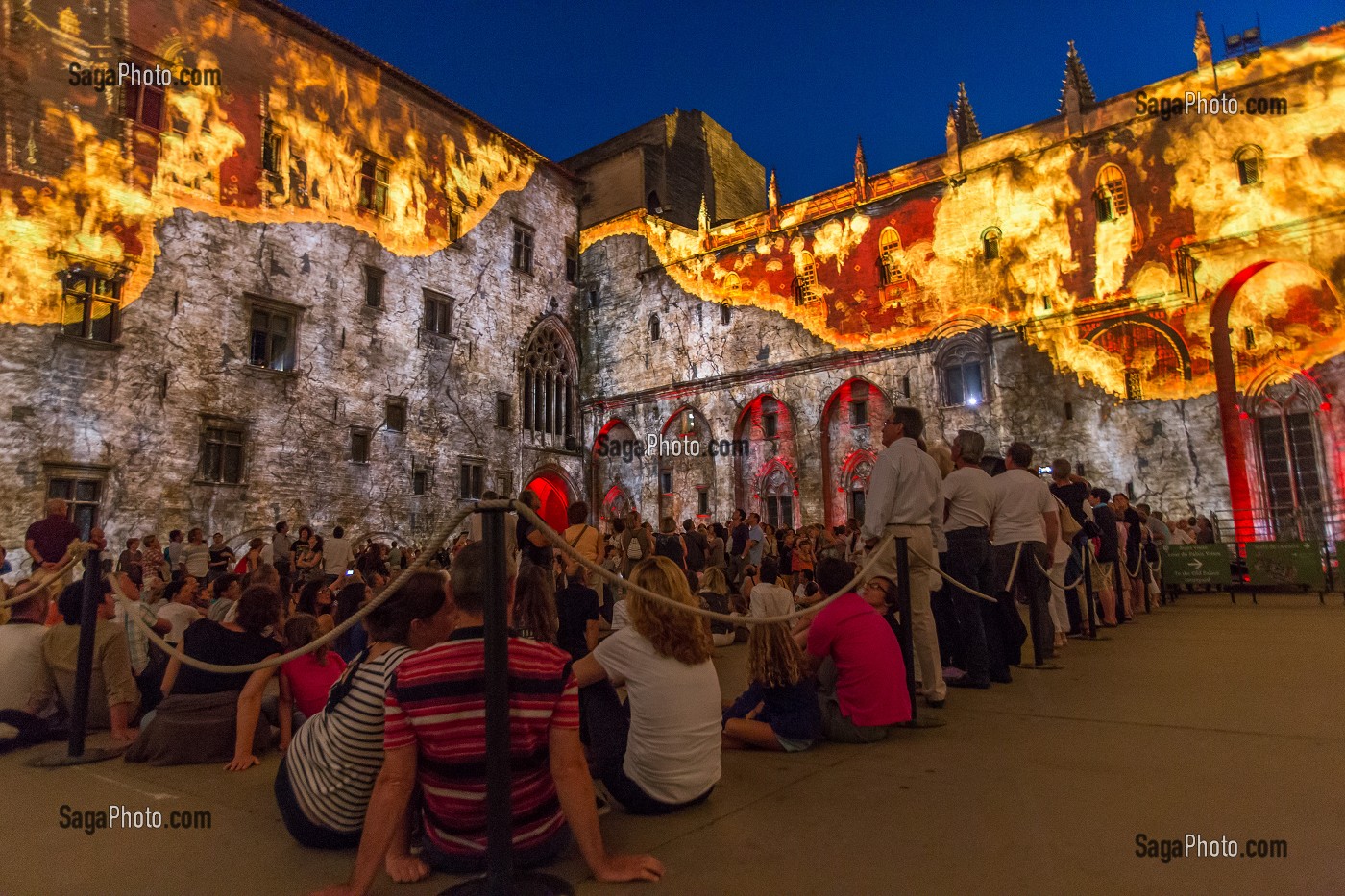 LES LUMINESSENCES D'AVIGNON, PALAIS DES PAPES, VILLE D'AVIGNON APPELEE CITE DES PAPES ET CLASSEE AU PATRIMOINE MONDIAL DE L'UNESCO, VAUCLUSE (84), FRANCE 